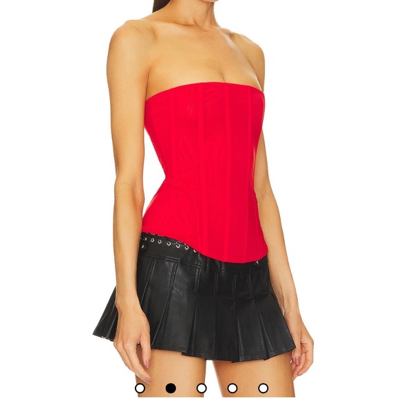 Miaou Libra strapless Corset in Red - Picture 2 of 7